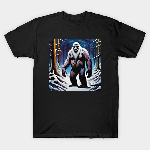 Snowy Bigfoot T-Shirt by Lyvershop